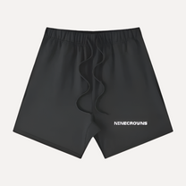 NINECROWNS Black Cotton Shorts - Heavyweight Loose Fit Streetwear | Premium Quality
