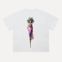 NINECROWNS Gorgon in Pink T-Shirt - Heavyweight Loose Fit Tee | Medusa Graphic White