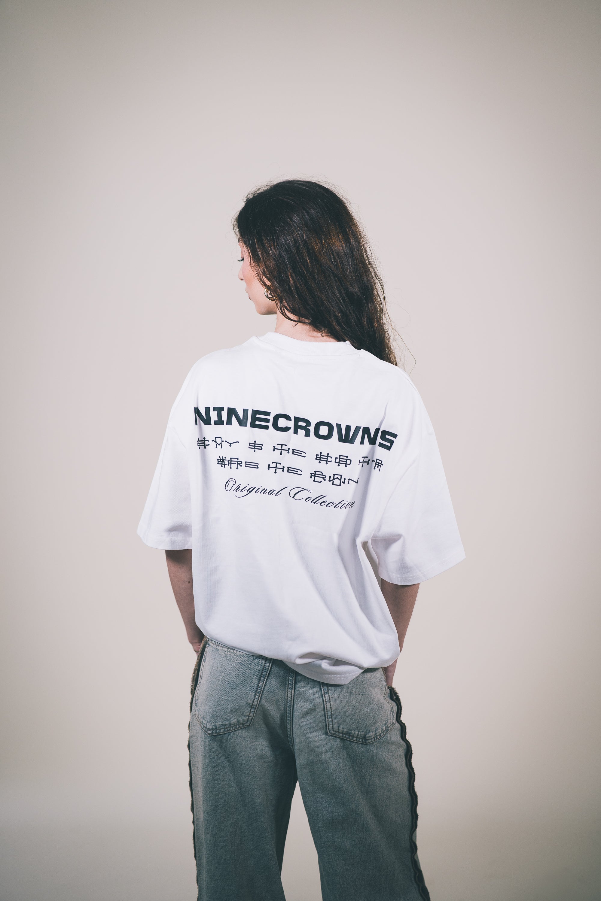 NINECROWNS The Code White T-Shirt - Heavyweight Boxy Oversized | Premium Cotton