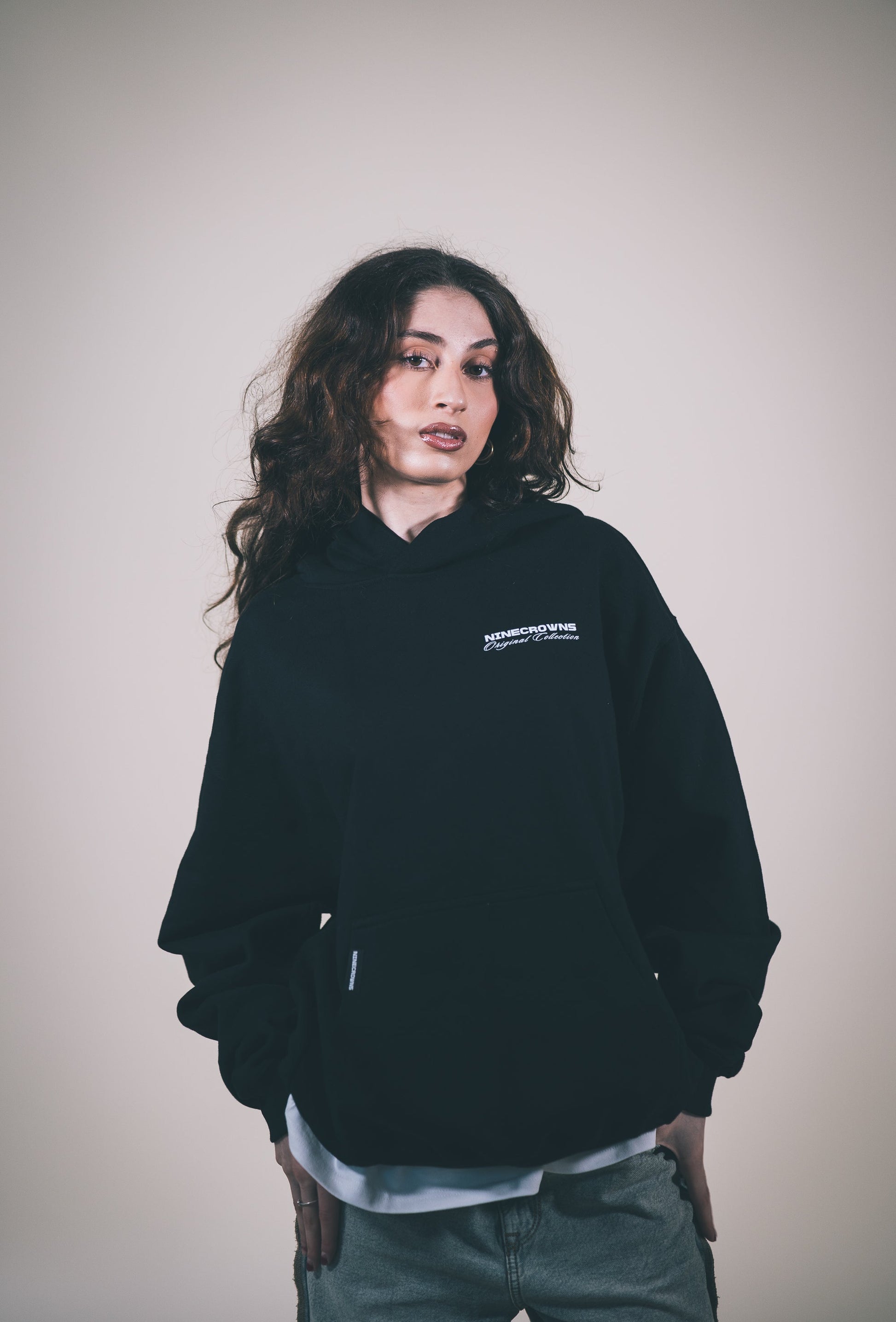 NINECROWNS The Code Hoodie Women&#39;s - Luxury Oversized Crown Graphic | Femme Collection