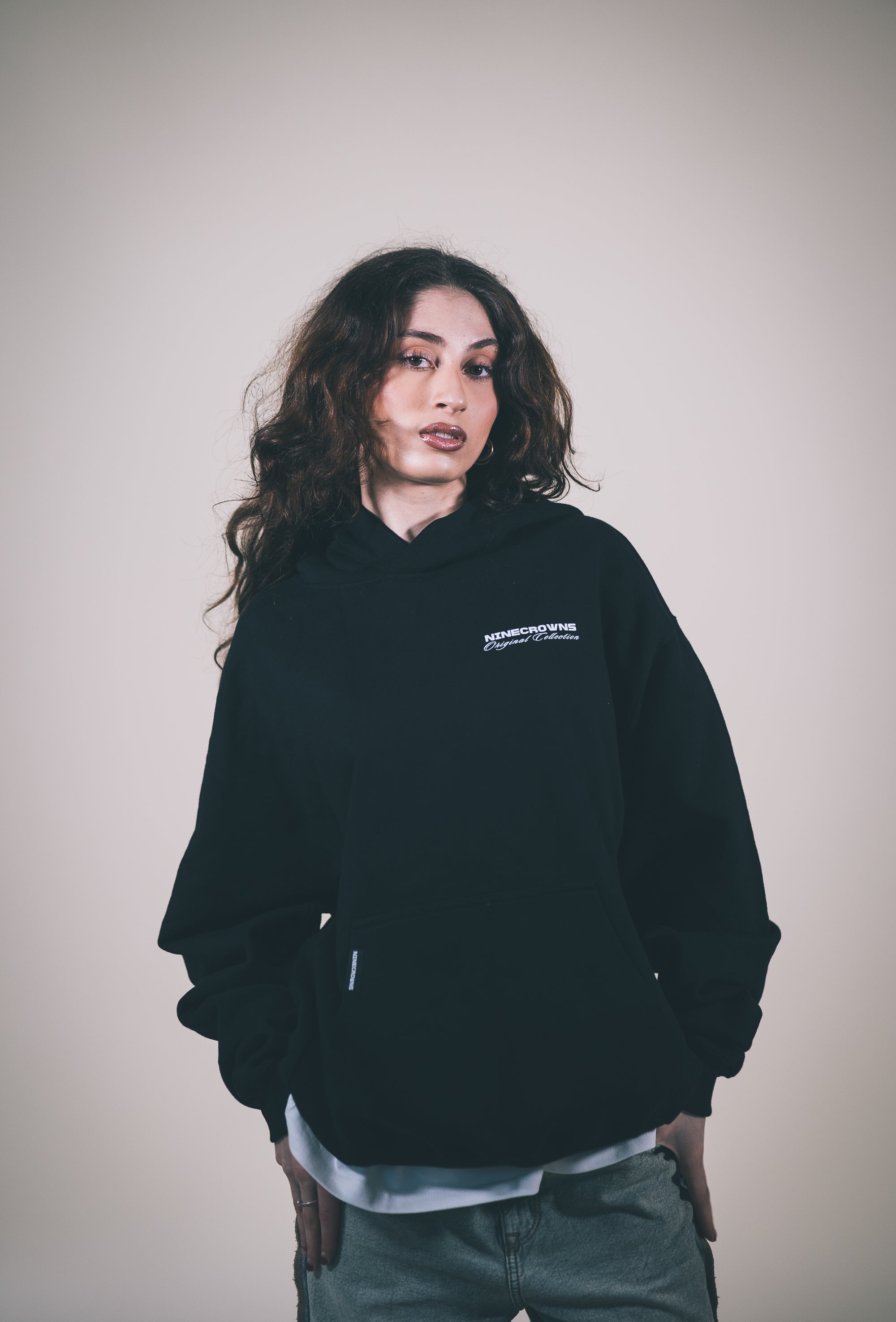 NINECROWNS The Code Hoodie Women&#39;s - Luxury Oversized Crown Graphic | Femme Collection