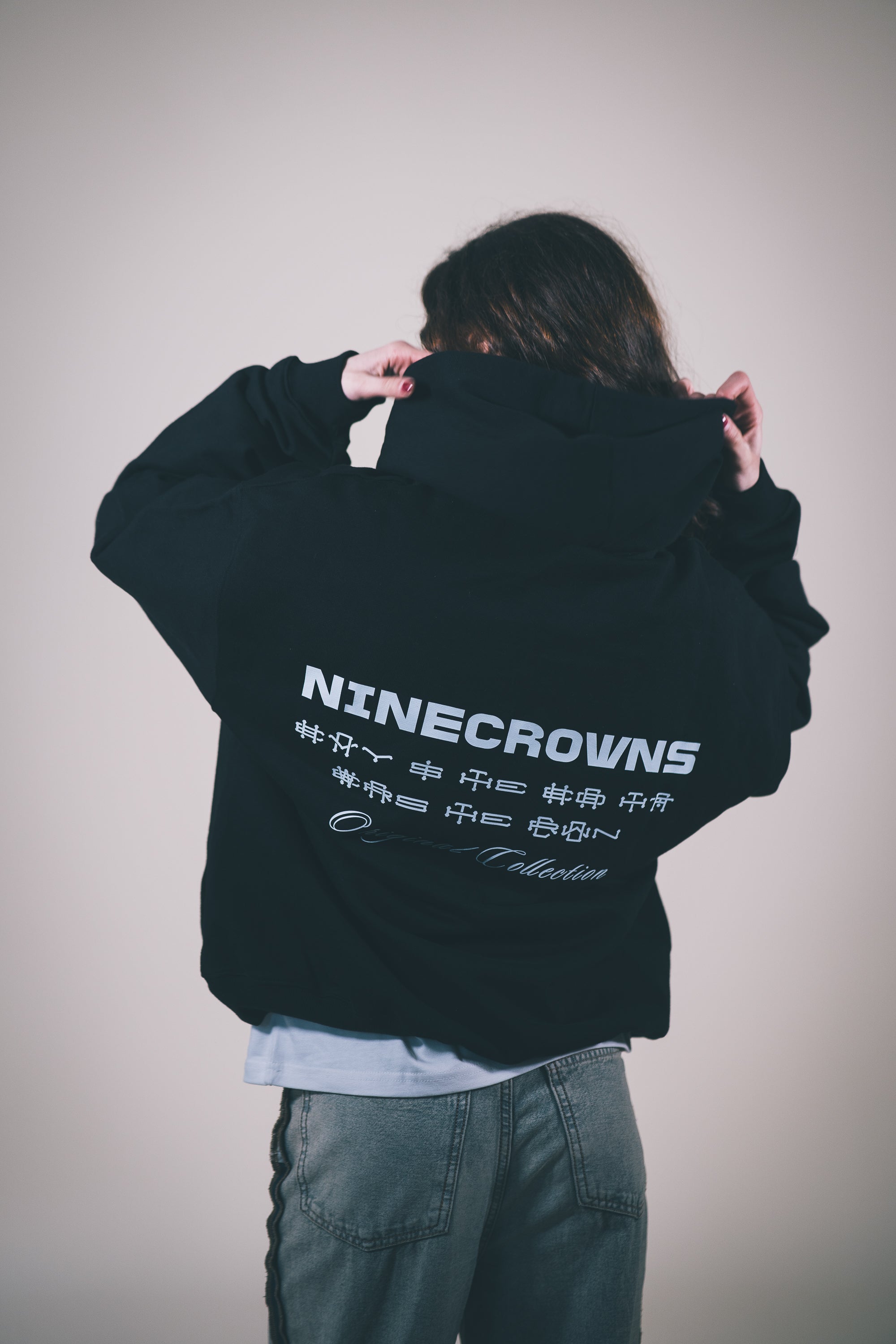 NINECROWNS The Code Hoodie Women&#39;s - Luxury Oversized Crown Graphic | Femme Collection