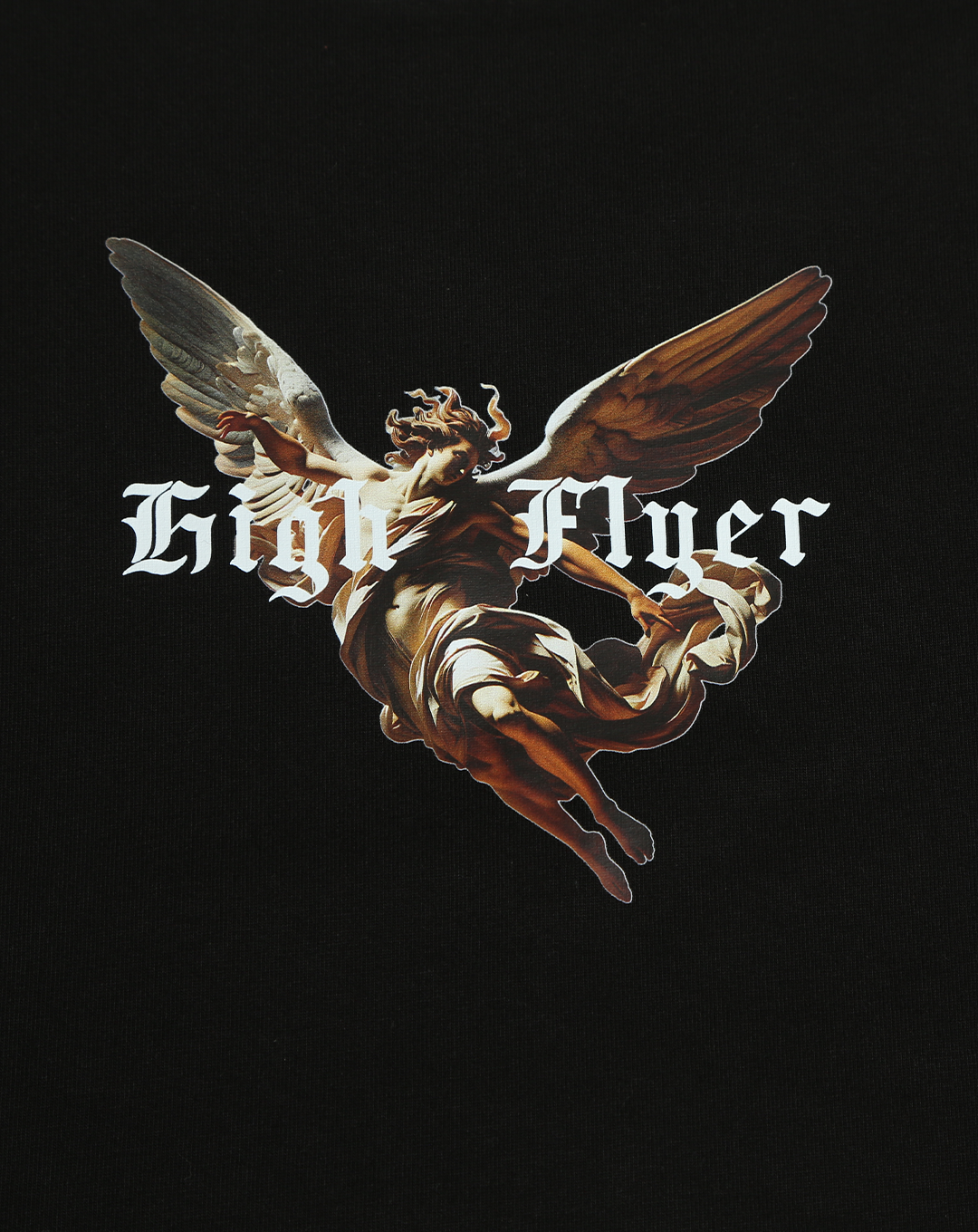 High Flyer Black Oversized Heavyweight Boxy Cut Tee