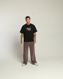 High Flyer Black Oversized Heavyweight Boxy Cut Tee