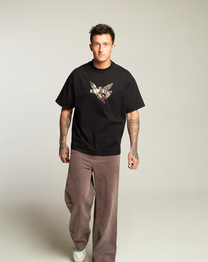 High Flyer Black Oversized Heavyweight Boxy Cut Tee