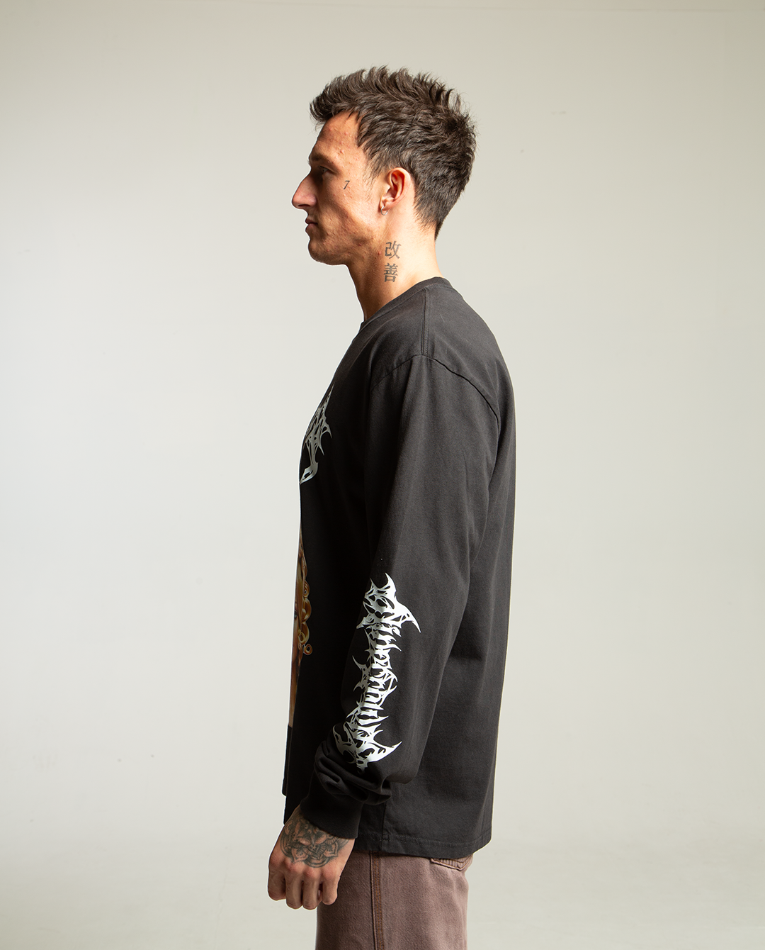 Mother of Dolls Faded Black Long Sleeve Oversized Heavyweight Tee