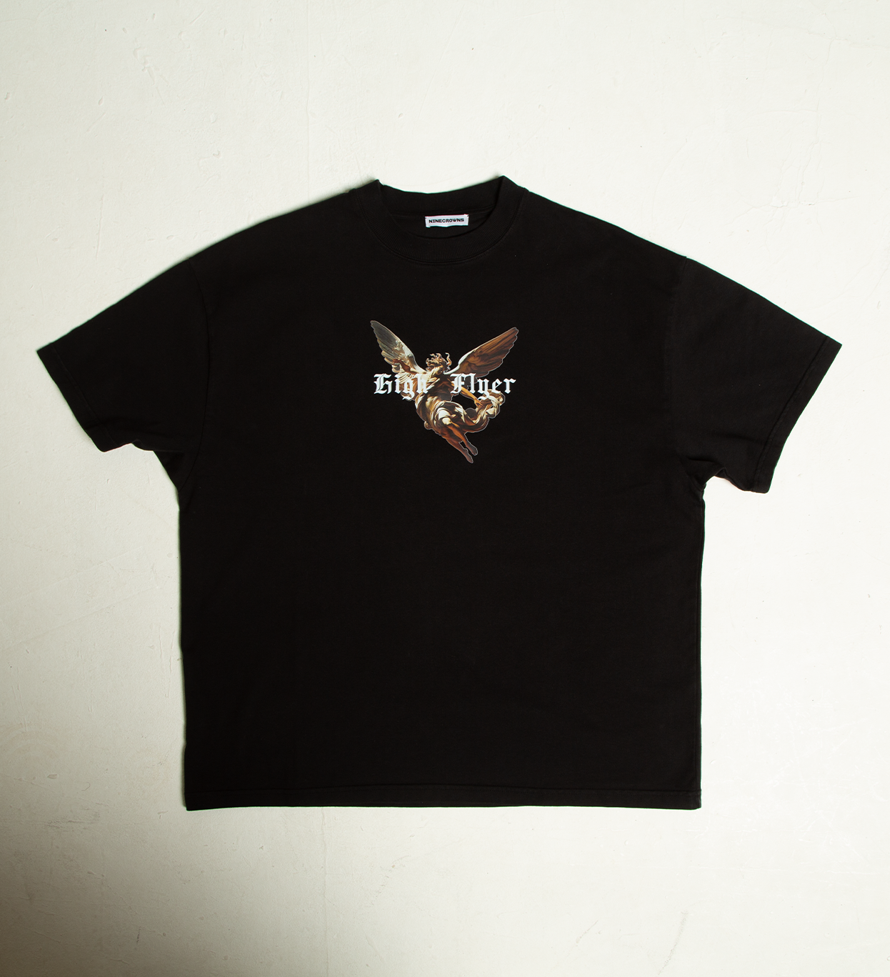 High Flyer Black Oversized Heavyweight Boxy Cut Tee